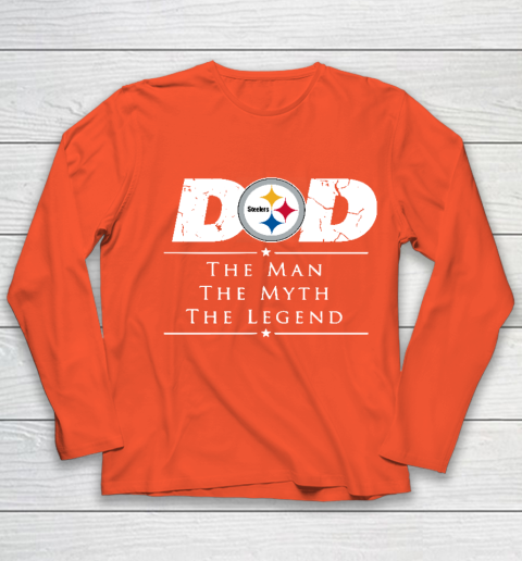 Pittsburgh Steelers NFL Football Dad The Man The Myth The Legend Youth Long Sleeve 3