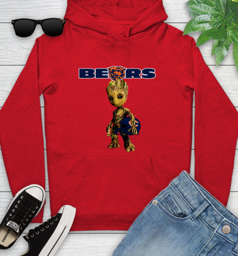 Chicago Bears NFL Football Groot Marvel Guardians Of The Galaxy Youth Hoodie 11