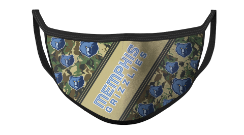 NBA Memphis Grizzlies Basketball Military Camo Patterns For Fans Cool Face Masks Face Cover