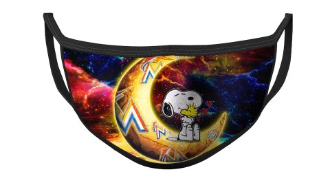MLB Miami Marlins Baseball Snoopy Moon For Fans Cool Face Masks Face Cover