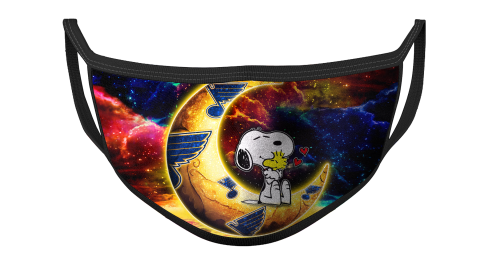 NHL St.Louis Blues Hockey Snoopy Moon Galaxy For Fans Cool Face Masks Face Cover