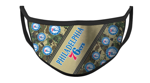 NBA Philadelphia 76ers Basketball Military Camo Patterns For Fans Cool Face Masks Face Cover