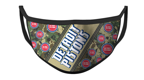 NBA Detroit Pistons Basketball Military Camo Patterns For Fans Cool Face Masks Face Cover