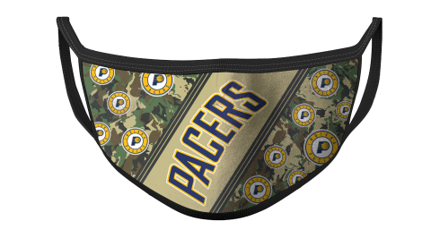 NBA Indiana Pacers Basketball Military Camo Patterns For Fans Cool Face Masks Face Cover
