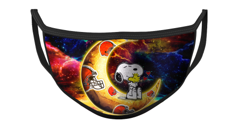 NFL Cleveland Browns Football Snoopy Moon Galaxy For Fans Cool Face Masks Face Cover