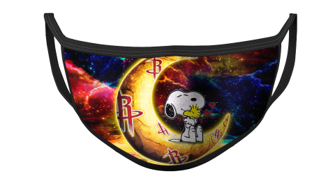 NBA Houston Rockets Basketball Snoopy Moon Galaxy For Fans Cool Face Masks Face Cover
