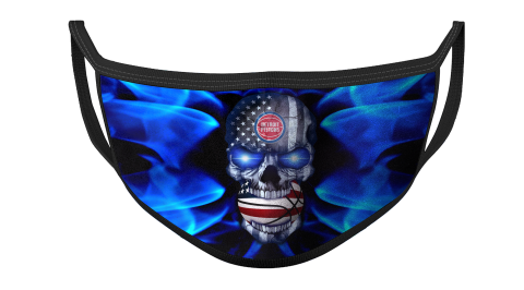 NBA Detroit Pistons Basketball American Flag Skull Face Masks Face Cover