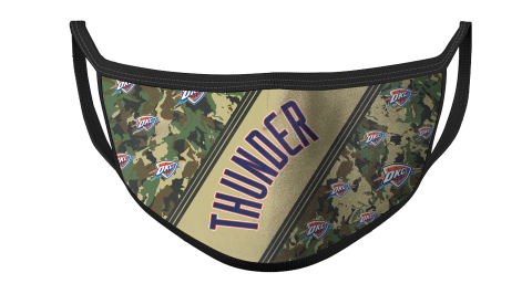NBA Oklahoma City Thunder Basketball Military Camo Patterns For Fans Cool Face Masks Face Cover