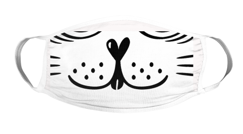 Cute smiling cat face Mask Face Cover