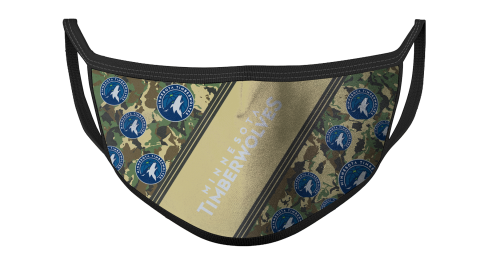 NBA Minnesota Timberwolves Basketball Military Camo Patterns For Fans Cool Face Masks Face Cover