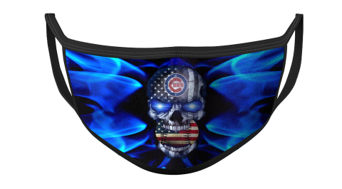 MLB Chicago Cubs Baseball American Flag Skull Face Masks Face Cover