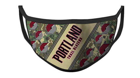 NBA Portland Trail Blazers Basketball Military Camo Patterns For Fans Cool Face Masks Face Cover