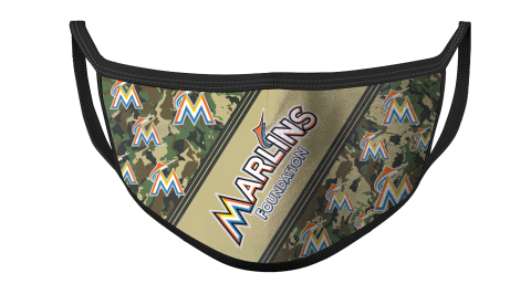 MLB Miami Marlins Baseball Military Camo Patterns For Fans Cool Face Masks Face Cover