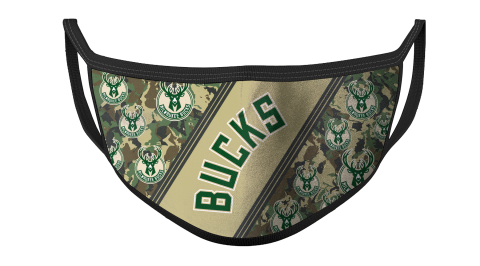 NBA Milwaukee Bucks Basketball Military Camo Patterns For Fans Cool Face Masks Face Cover