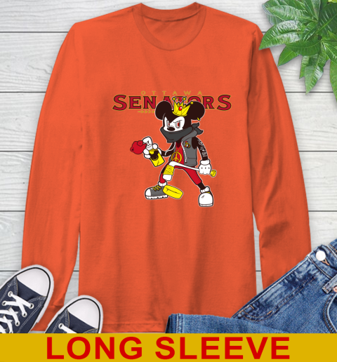 Ottawa Senators NHL Hockey Mickey Peace Sign Sports Long Sleeve T-Shirt 5