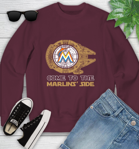 MLB Come To The Miami Marlins Side Star Wars Baseball Sports Youth Sweatshirt 5 MLB Come To The Miami Marlins Side Star Wars Baseball Sports Youth Sweatshirt - Image 5