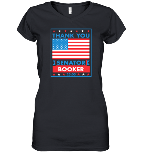 Thank You Senator Cory Booker 25 Hours And 5 Minutes Premium Women's V-Neck T-Shirt Thank You Senator Cory Booker 25 Hours And 5 Minutes Premium Women's V-Neck T-Shirt