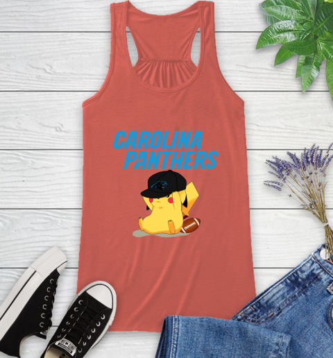 NFL Pikachu Football Sports Carolina Panthers Racerback Tank 4