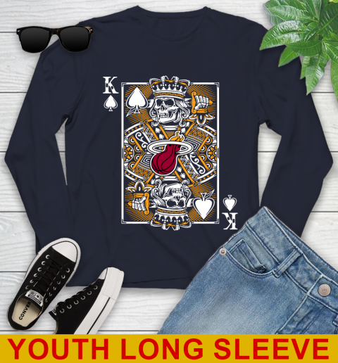 Miami Heat NBA Basketball The King Of Spades Death Cards Shirt Youth Long Sleeve 2