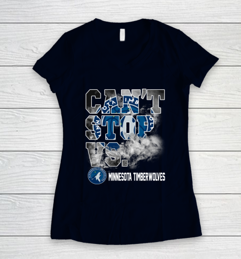 NBA Minnesota Timberwolves Basketball Can't Stop Vs Women's V-Neck T-Shirt 2