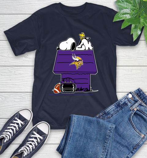 Minnesota Vikings NFL Football Snoopy Woodstock The Peanuts Movie T-Shirt 4