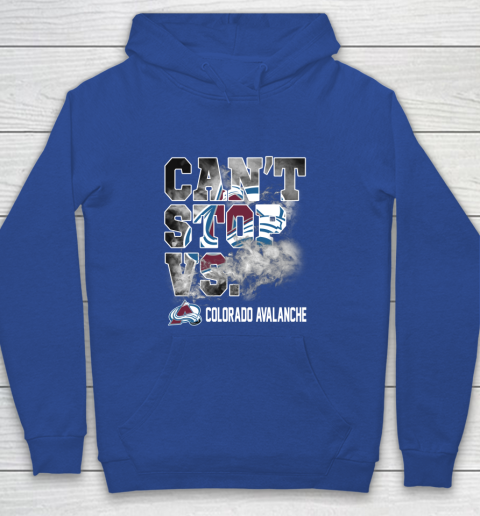 NHL Colorado Avalanche Hockey Can't Stop Vs Youth Hoodie - Image 7