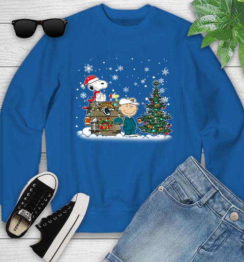 NFL Jacksonville Jaguars Snoopy Charlie Brown Christmas Football Super Bowl Sports Youth Sweatshirt 7