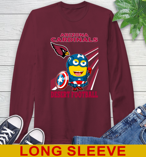 NFL Football Arizona Cardinals Captain America Marvel Avengers Minion Shirt Long Sleeve T-Shirt 7