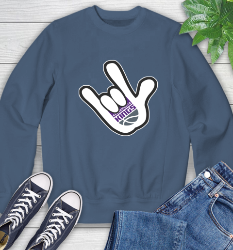 Sacramento Kings NBA Basketball Mickey Rock Hand Disney Sweatshirt 7