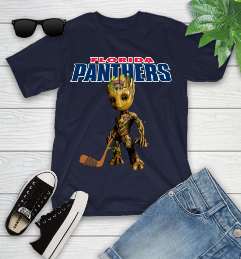 Florida Panthers NHL Hockey Groot Marvel Guardians Of The Galaxy Youth T-Shirt 3