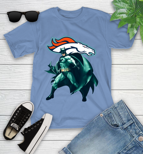 NFL Batman Football Sports Denver Broncos Youth T-Shirt 11