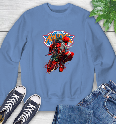 NBA Deadpool Marvel Comics Sports Basketball New York Knicks Sweatshirt 11
