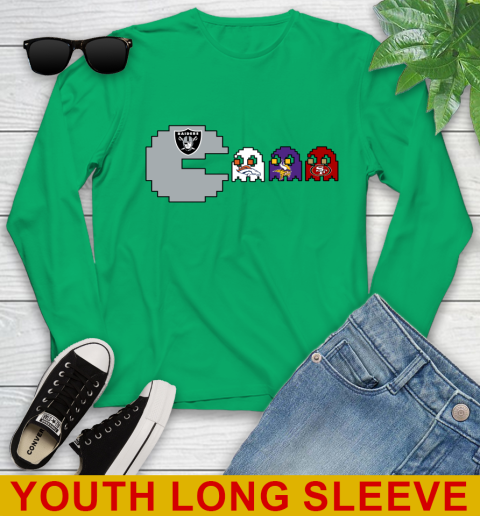 Oakland Raiders NFL Football Pac Man Champion Youth Long Sleeve 7