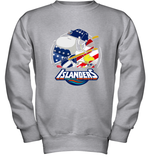 New York Islanders Ice Hockey Snoopy And Woodstock NHL Youth Sweatshirt