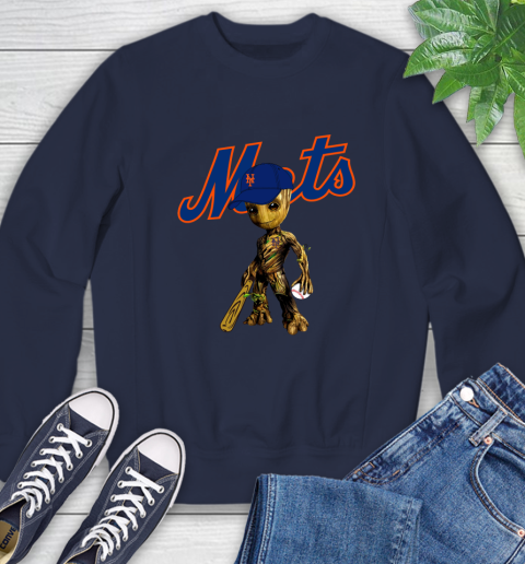MLB New York Mets Groot Guardians Of The Galaxy Baseball Sweatshirt 3