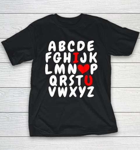 Alphabet ABC I Love You Valentines Day Heart Youth T-Shirt