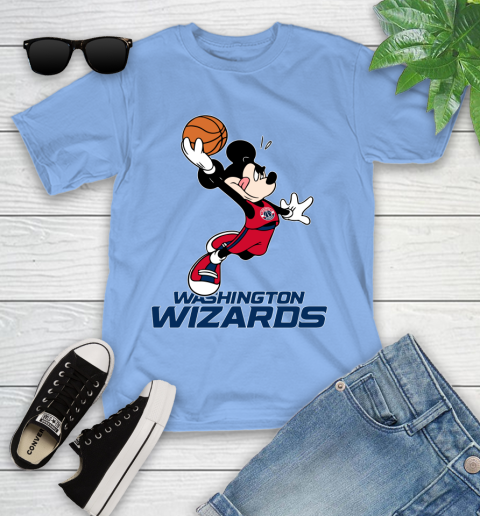 NBA Basketball Washington Wizards Cheerful Mickey Mouse Shirt Youth T-Shirt 11