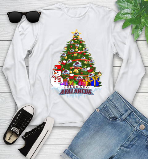 Colorado Avalanche Merry Christmas NHL Hockey Sports Youth Long Sleeve