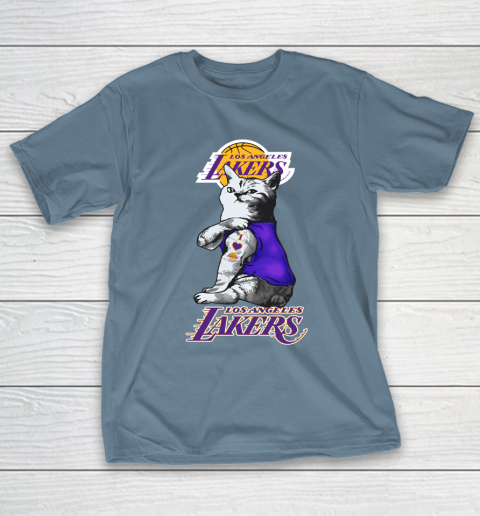 NBA Basketball My Cat Loves Los Angeles Lakers T-Shirt 6