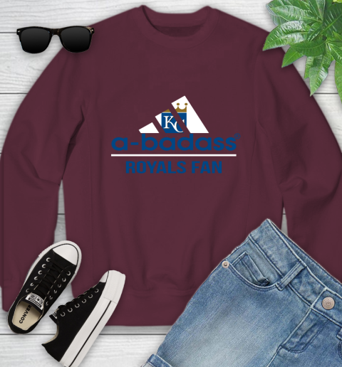 MLB A Badass Kansas City Royals Fan Adidas Baseball Sports Youth Sweatshirt 4