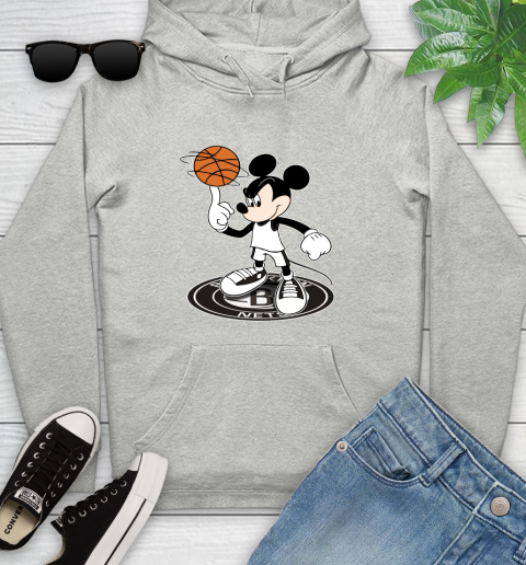 NBA Basketball Brooklyn Nets Cheerful Mickey Disney Shirt Youth Hoodie 2