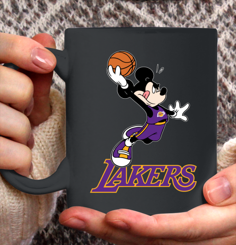 NBA Basketball Los Angeles Lakers Cheerful Mickey Mouse Shirt Ceramic Mug 11oz