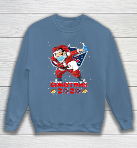 Columbus Blue Jackets Funny Santa Claus Dabbing Christmas 2020 NHL Sweatshirt 6