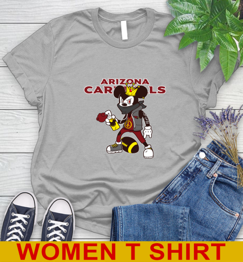 Arizona Cardinals NFL Football Mickey Peace Sign Sports Women's T-Shirt 5