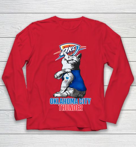 NBA Basketball My Cat Loves Oklahoma City Thunder Youth Long Sleeve 8