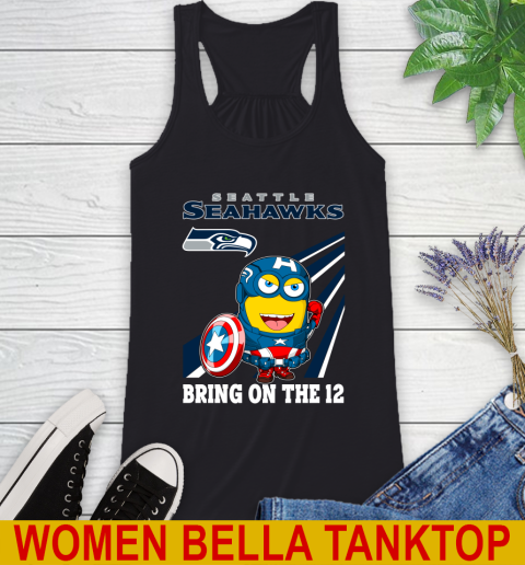 NFL Football Seattle Seahawks Captain America Marvel Avengers Minion Shirt Racerback Tank