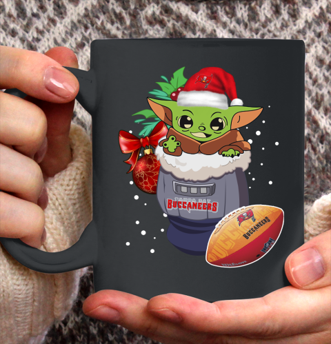 Tampa Bay Buccaneers Christmas Baby Yoda Star Wars Funny Happy NFL Ceramic Mug 11oz