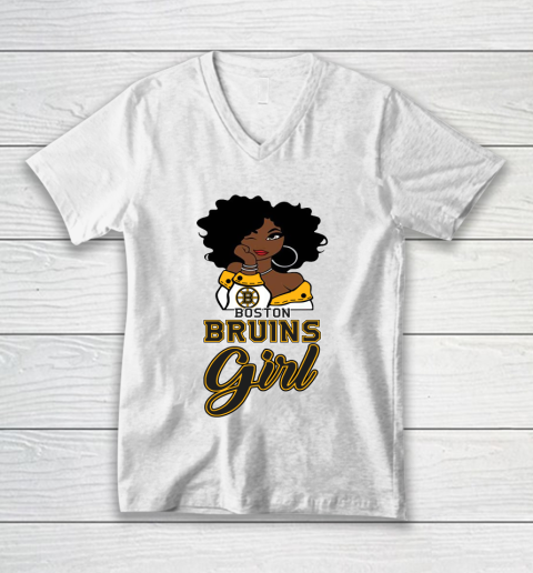 Boston Bruins Girl NHL V-Neck T-Shirt 2