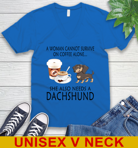 Women cannot survive on coffee alone she also need a DACHSHUND tshirt 45