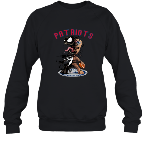 NFL New England Patriots Football Venom Groot Guardians Of The Galaxy FSnGGsn030n sweatshirt 35 95 151514 front black